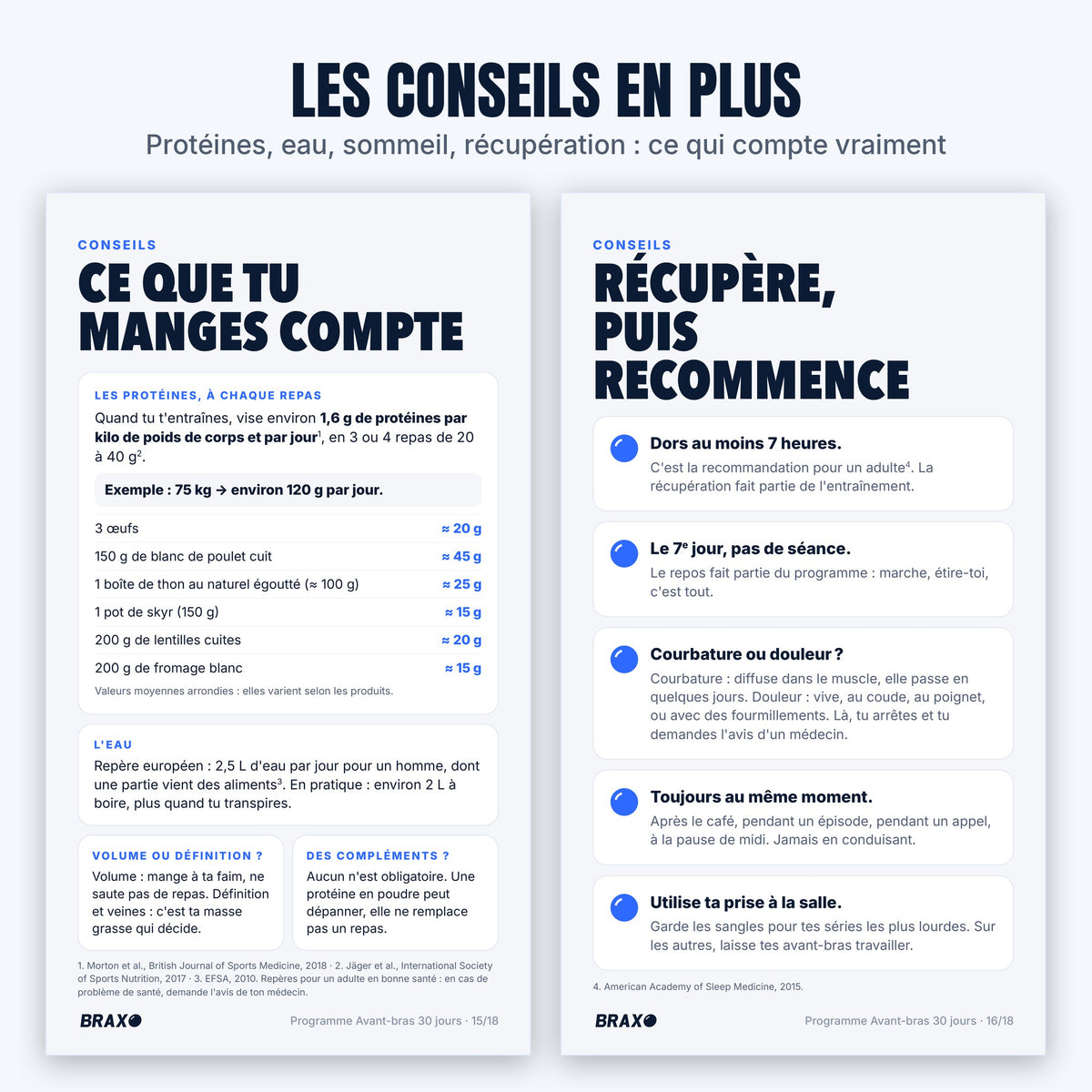 Conseils nutrition et récupération